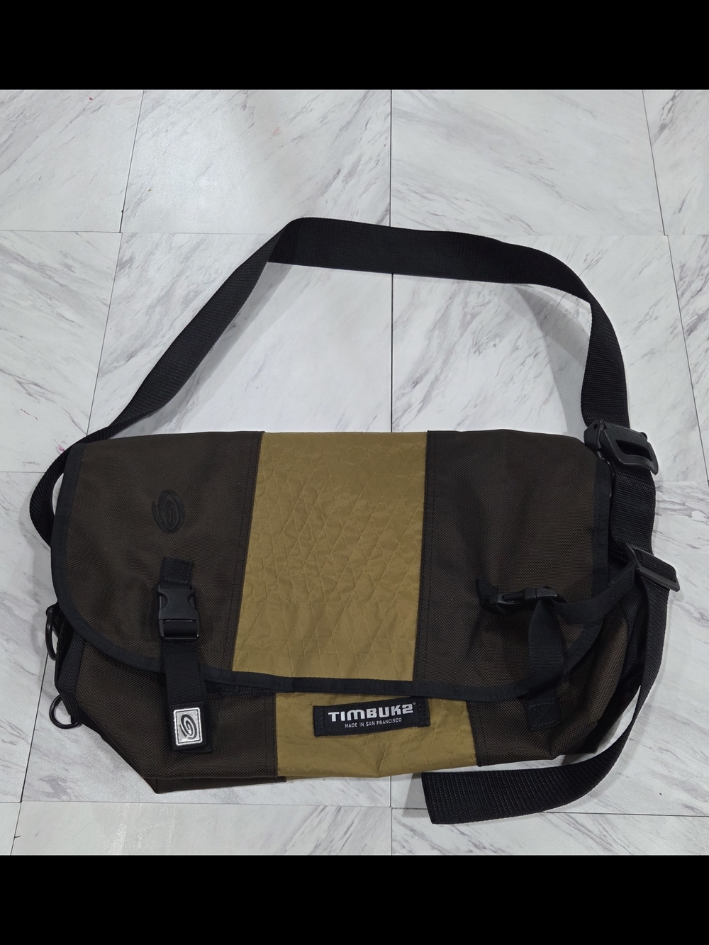 Timbuk2 Olive Green and Dark Brown Messenger Bag